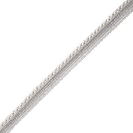 1/4" Oberon Twisted Cord With Tape Trim by Samuel & Sons in Platinum