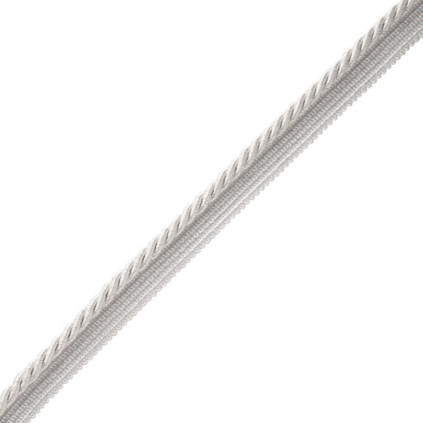 1/4" Oberon Twisted Cord With Tape Trim by Samuel & Sons in Platinum