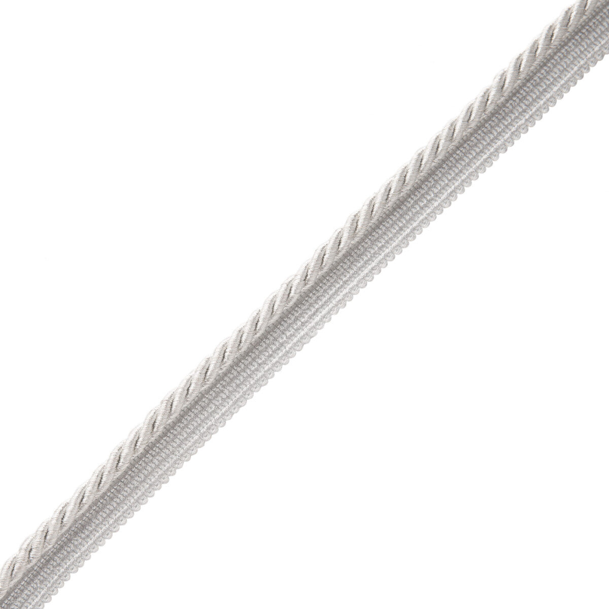 1/4" Oberon Twisted Cord With Tape Trim by Samuel & Sons in Platinum
