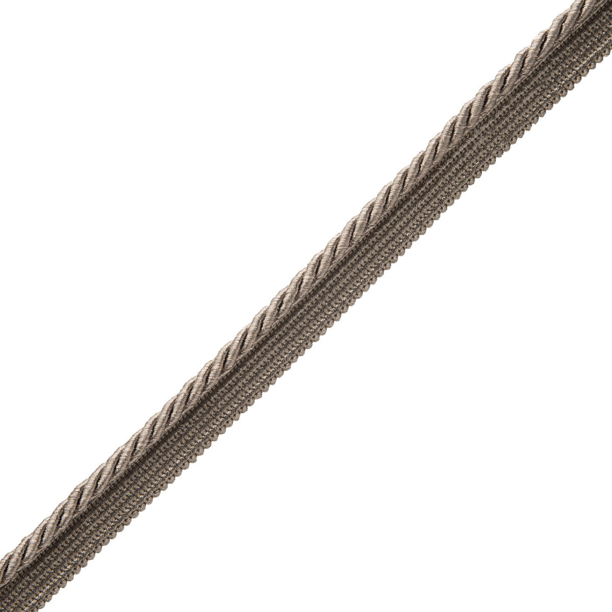 1/4" Oberon Twisted Cord With Tape Trim by Samuel & Sons in Zinc