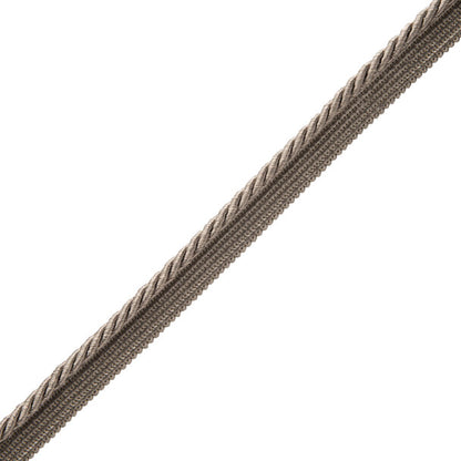 1/4" Oberon Twisted Cord With Tape Trim by Samuel & Sons in Zinc
