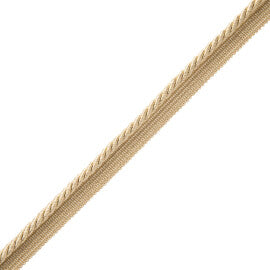 1/4" Oberon Twisted Cord With Tape Trim by Samuel & Sons in White Gold