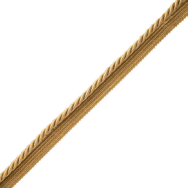 1/4" Oberon Twisted Cord With Tape Trim by Samuel & Sons in Goldleaf