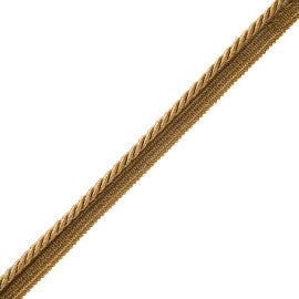 1/4" Oberon Twisted Cord With Tape Trim by Samuel & Sons in Antique Gold
