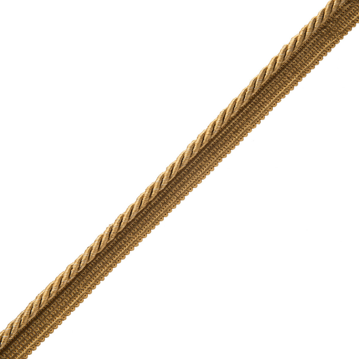 1/4" Oberon Twisted Cord With Tape Trim by Samuel & Sons in Antique Gold