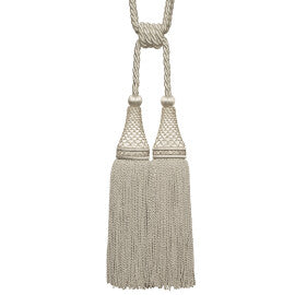 Oberon Double Tassel Tieback by Samuel & Sons in Platinum