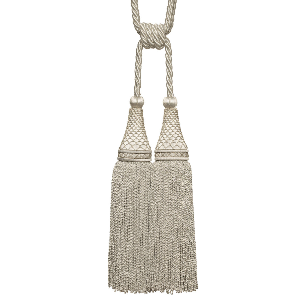 Oberon Double Tassel Tieback by Samuel & Sons in Platinum