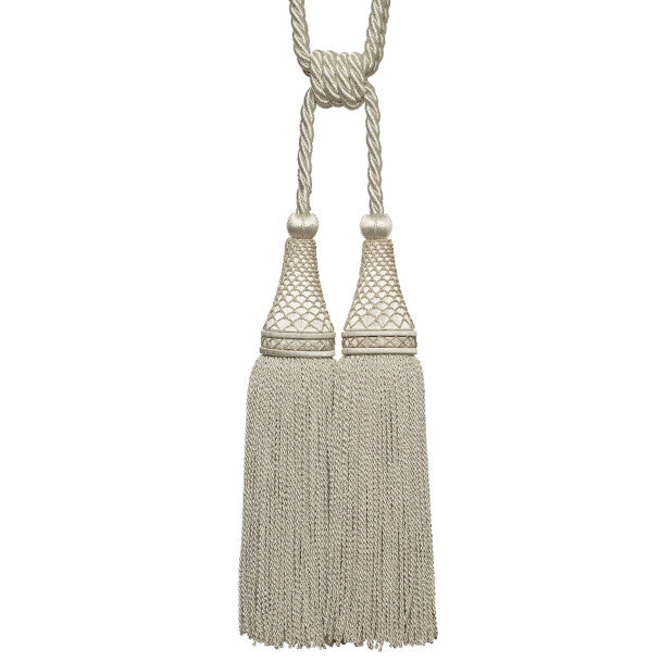 Oberon Double Tassel Tieback by Samuel & Sons in Platinum