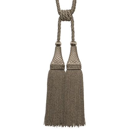 Oberon Double Tassel Tieback by Samuel & Sons in Zinc