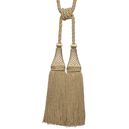 Oberon Double Tassel Tieback by Samuel & Sons in White Gold