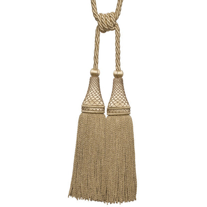 Oberon Double Tassel Tieback by Samuel & Sons in White Gold