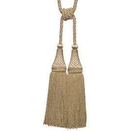 Oberon Double Tassel Tieback by Samuel & Sons in White Gold