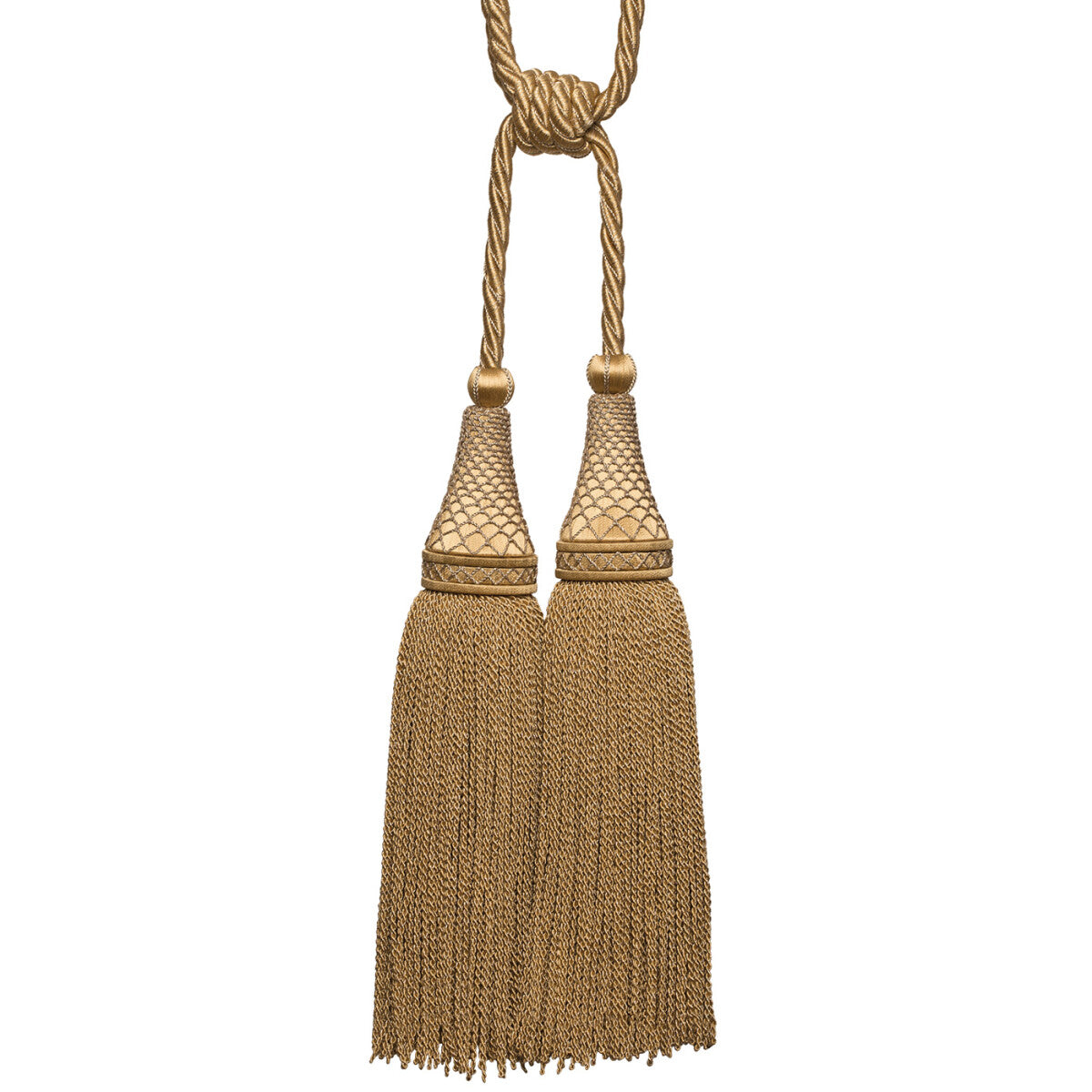 Oberon Double Tassel Tieback by Samuel & Sons in Goldleaf