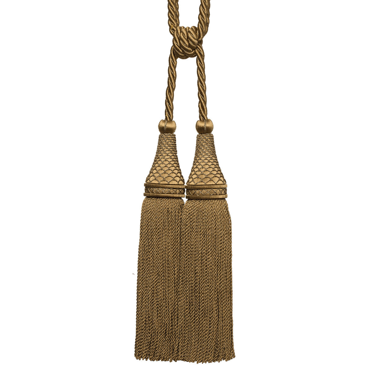 Oberon Double Tassel Tieback by Samuel & Sons in Antique Gold