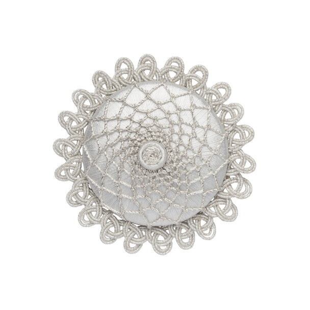 Oberon Rosette by Samuel & Sons in Platinum