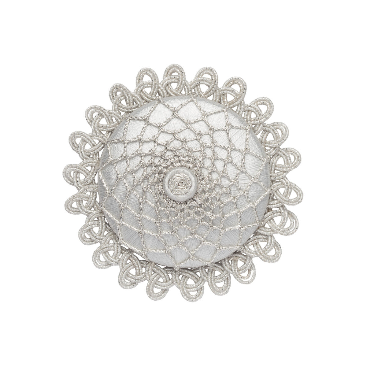 Oberon Rosette by Samuel & Sons in Platinum