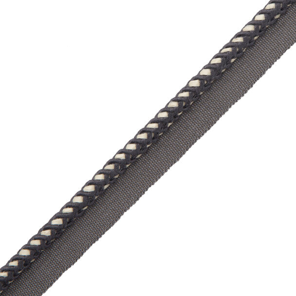 Inca Cord With Tape Trim by Samuel & Sons in Charcoal