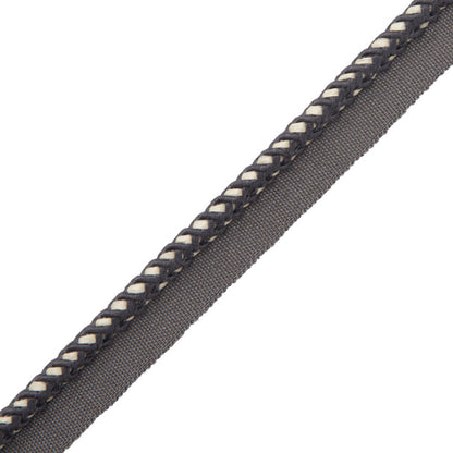 Inca Cord With Tape Trim by Samuel & Sons in Charcoal