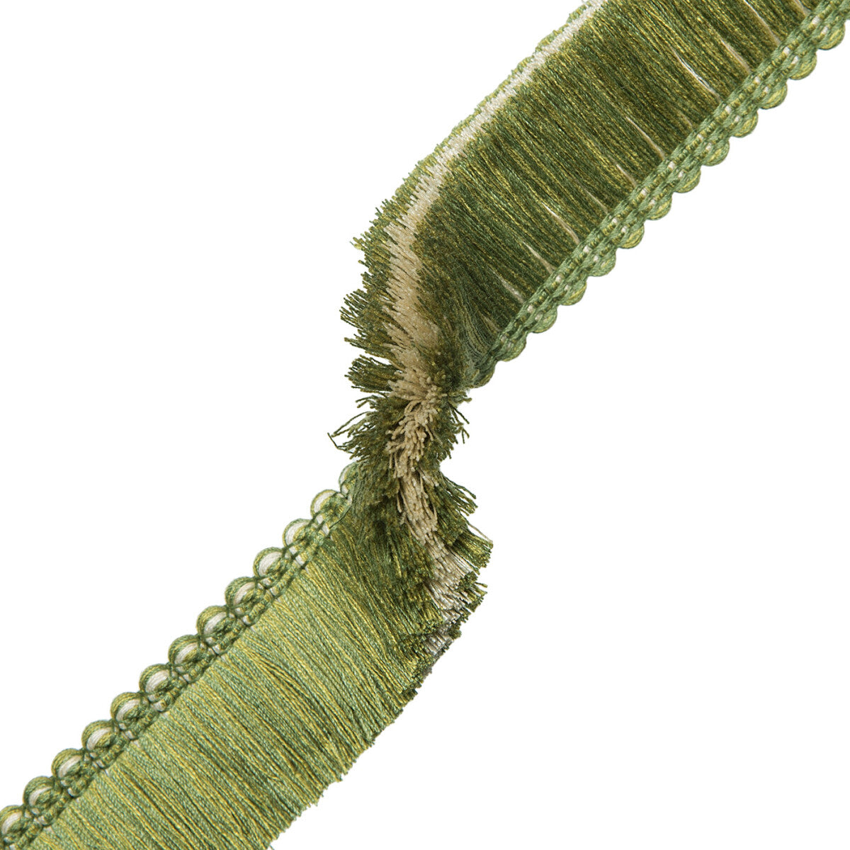 Inca Brush Fringe Trim by Samuel & Sons in Avocado