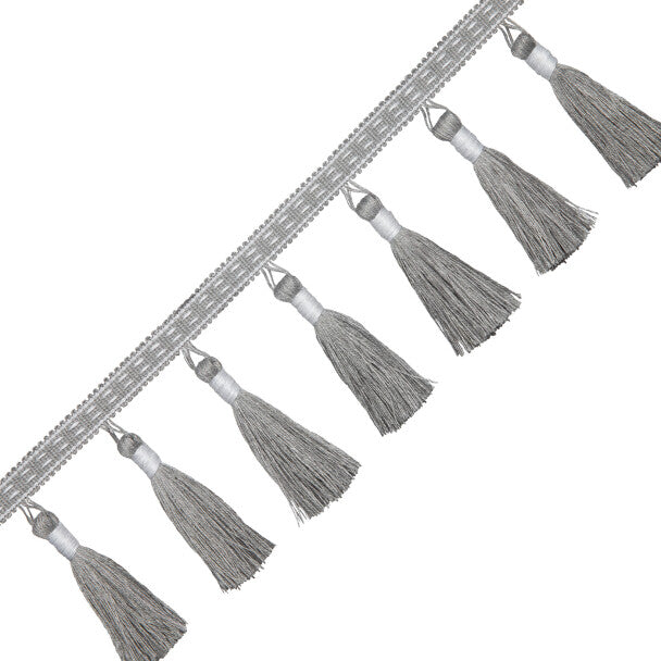 Inca Tassel Fringe Trim by Samuel & Sons in Fog
