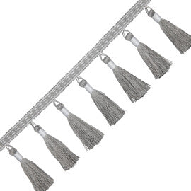 Inca Tassel Fringe Trim by Samuel & Sons in Fog