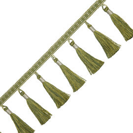 Inca Tassel Fringe Trim by Samuel & Sons in Avocado