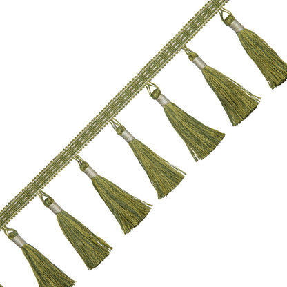 Inca Tassel Fringe Trim by Samuel & Sons in Avocado