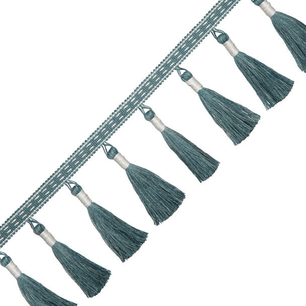 Inca Tassel Fringe Trim by Samuel & Sons in Azul