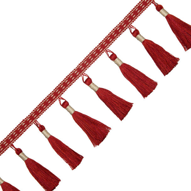 Inca Tassel Fringe Trim by Samuel & Sons in Vermillion