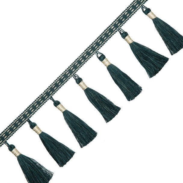 Inca Tassel Fringe Trim by Samuel & Sons in Rainforest