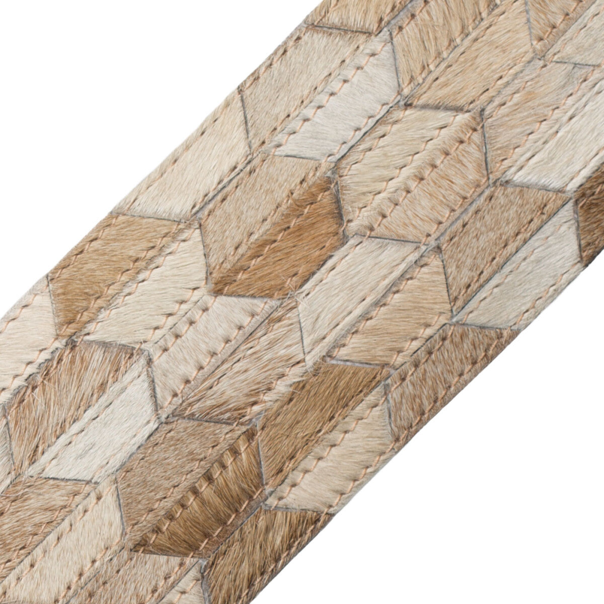 Hair-On-Hide Hexagon Border Trim by Samuel & Sons in Travertine