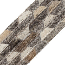 Hair-On-Hide Hexagon Border Trim by Samuel & Sons in Granite