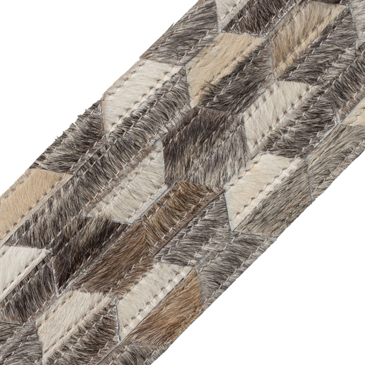 Hair-On-Hide Hexagon Border Trim by Samuel & Sons in Granite