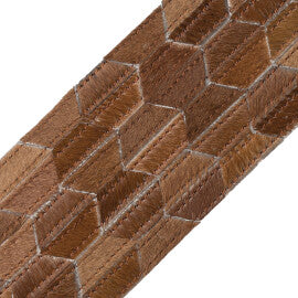 Hair-On-Hide Hexagon Border Trim by Samuel & Sons in Chestnut