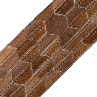 Hair-On-Hide Hexagon Border Trim by Samuel & Sons in Chestnut