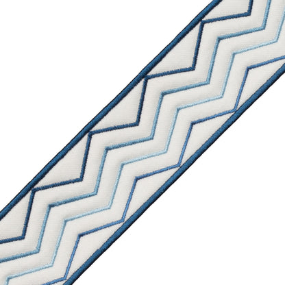 Morgan Quilted Border Trim by Samuel & Sons in Wave