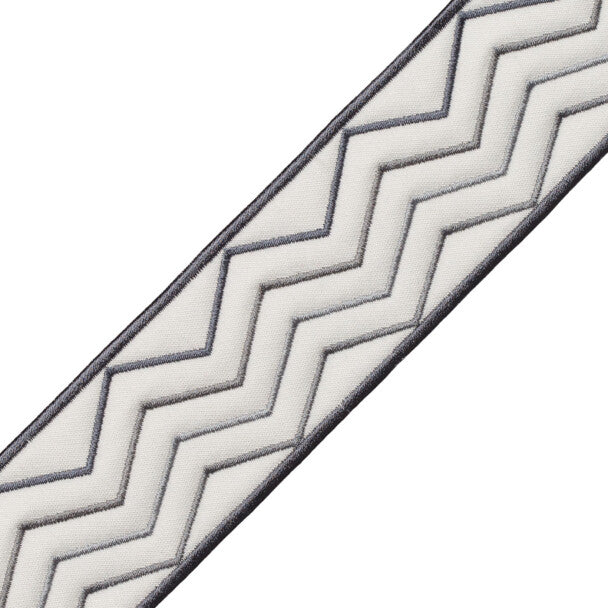 Morgan Quilted Border Trim by Samuel & Sons in Zinc