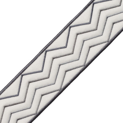 Morgan Quilted Border Trim by Samuel & Sons in Zinc