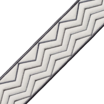 Morgan Quilted Border Trim by Samuel & Sons in Zinc