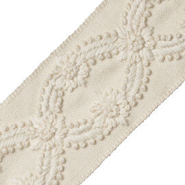 Elise Embroidered Border Trim by Samuel & Sons in Alabaster