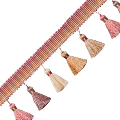 Carolina Ombré Tassel Fringe Trim by Samuel & Sons in Rosewater