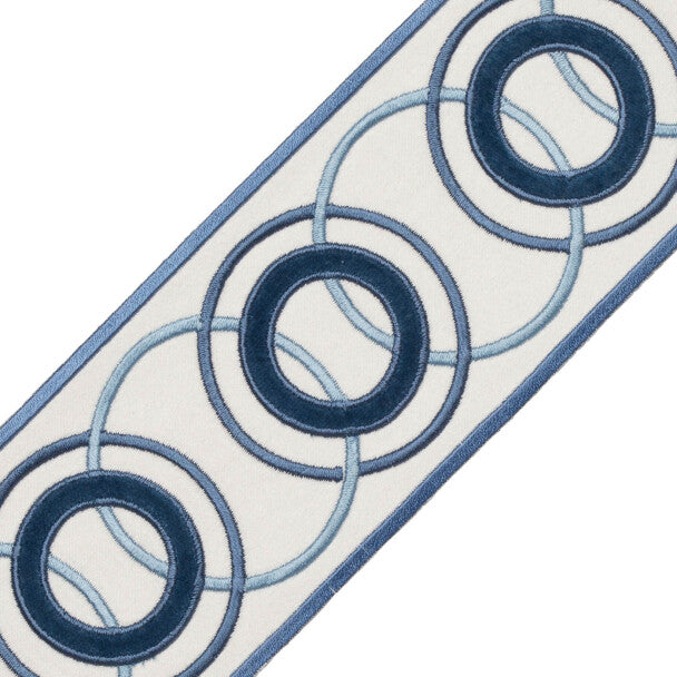 Chevallerie Appliqué Border Trim by Samuel & Sons in Bleu