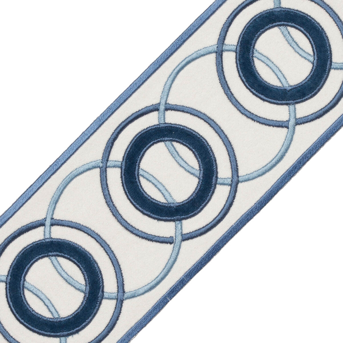 Chevallerie Appliqué Border Trim by Samuel & Sons in Bleu