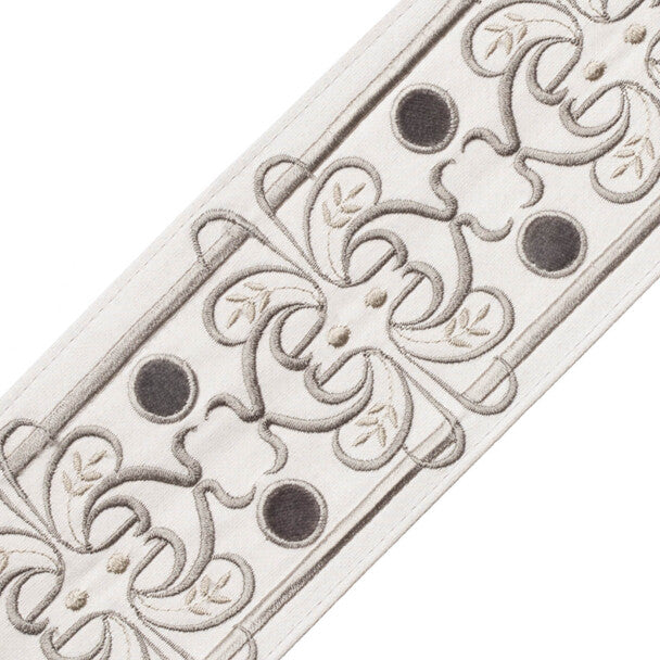 Chevallerie Botanical Border Trim by Samuel & Sons in Argent