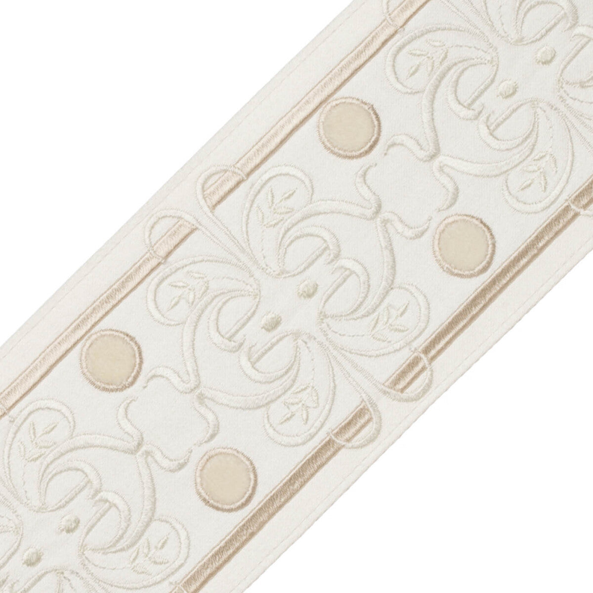 Chevallerie Botanical Border Trim by Samuel & Sons in Cre'Me
