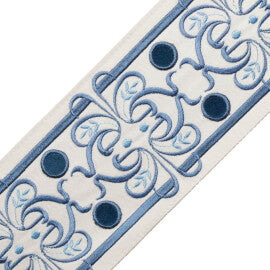 Chevallerie Botanical Border Trim by Samuel & Sons in Bleu