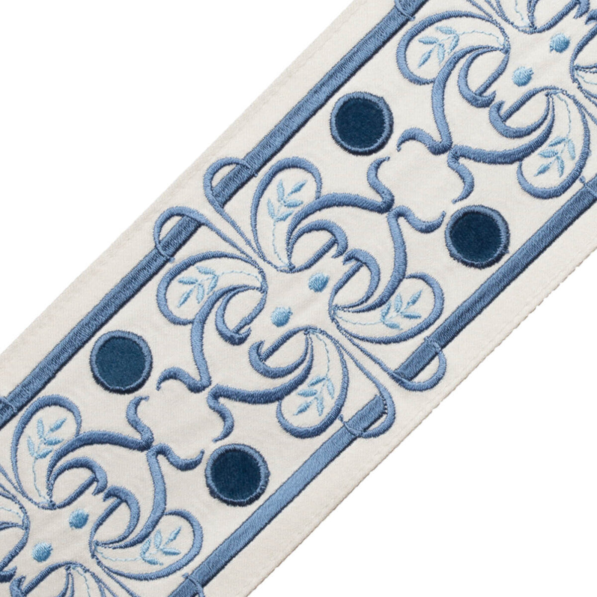 Chevallerie Botanical Border Trim by Samuel & Sons in Bleu