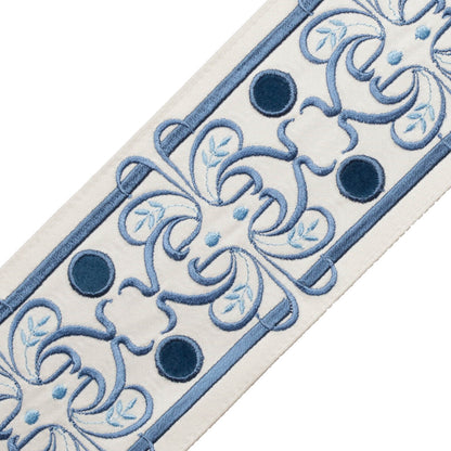 Chevallerie Botanical Border Trim by Samuel & Sons in Bleu
