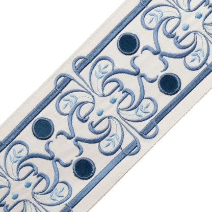 Chevallerie Botanical Border Trim by Samuel & Sons in Bleu