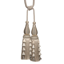 Chevallerie Double Tassel Tieback by Samuel & Sons in Argent